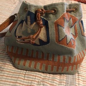 Vintage Neiman Marcus Bucket Bag with leather strap/closure